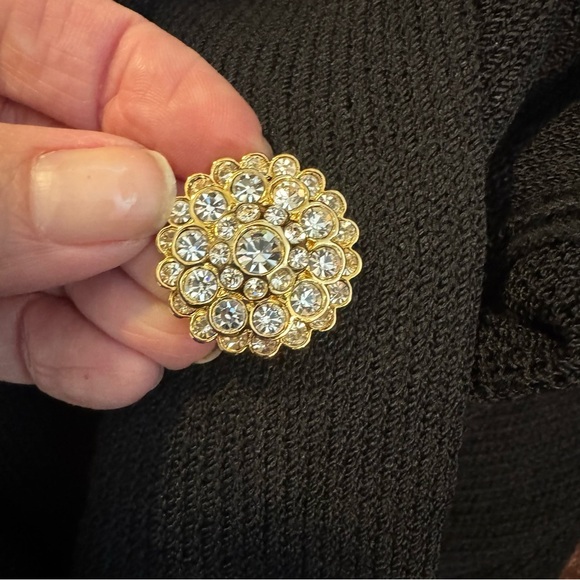 St John Evening Black Santana Knit blazer with removable silk collar/cuffs - Picture 9 of 9